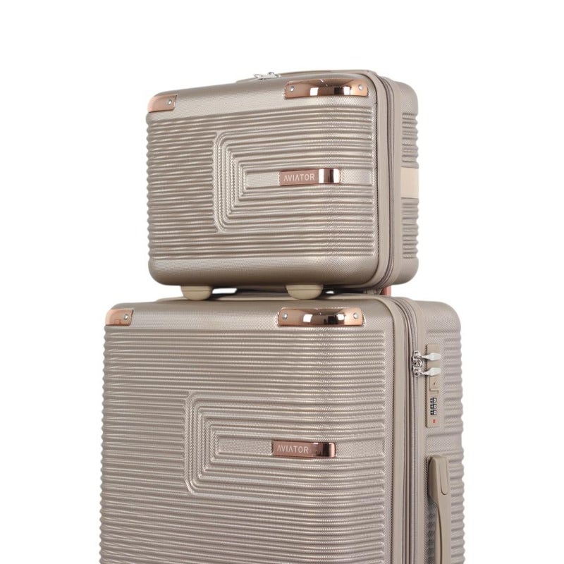 أفياتور شنط سفر  دبش عروسة - مكون من 4قطع ويشمل حقيبتين يد - بكفرات دبل وقفل رقمي ثابت -  ماركة / AVIATOR - Image 2